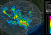 Tempo: mapa carregado de chuva em SP